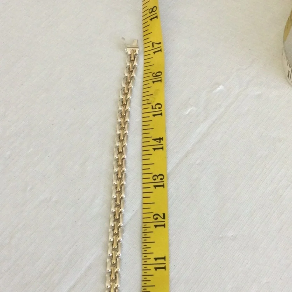 Women’s Two Tone Sterling Sliver 925  Necklace  *